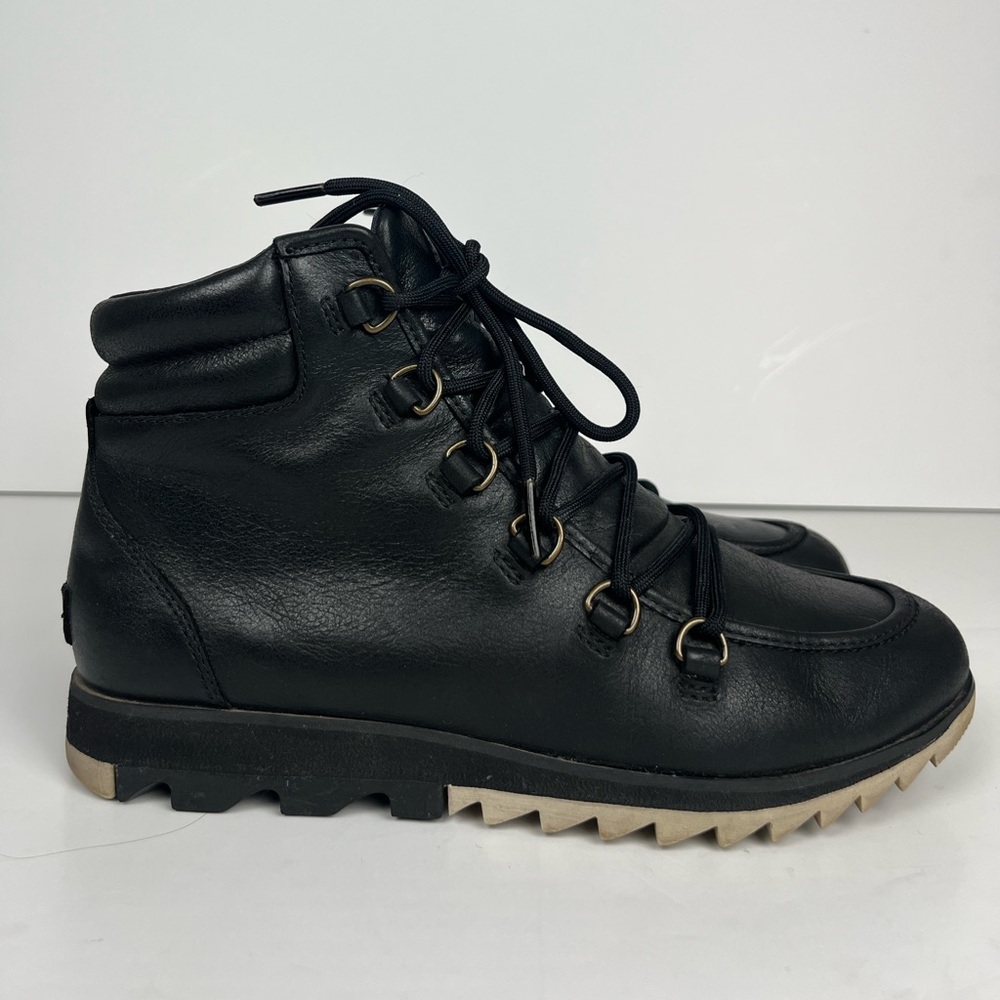 Sorel‎ Harlow Warerproof Black Leather Hiking Boots SZ 8
